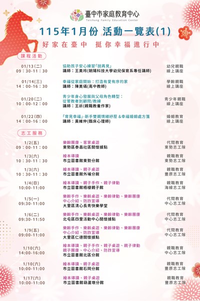 115年1月份活動一覽表圖檔1